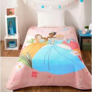 Taç Lisanslı (Outlet) Tek Kişilik Çocuk Battaniye (160x220)-Princess Fun Together