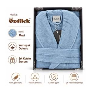 Özdilek Tek Bornoz Şalyaka-Colourist Mavi (XL Beden)