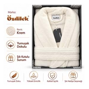Özdilek Tek Bornoz Şalyaka-Colourist Krem (S-M Beden)