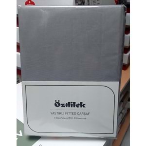 Özdilek Colourist Fitted Lastikli Battal Çift Kişilik Çarşaf Seti (180x200)-Silver Gri