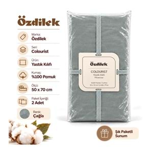 Özdilek Colourist Ranforce 2li Yastık Kılıfı (50x70)-Çağla