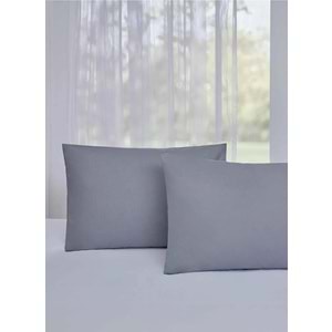 Özdilek Colourist Ranforce 2li Yastık Kılıfı (50x70)-Kül Gri