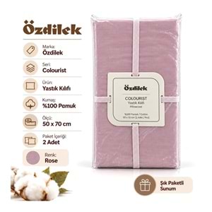 Özdilek Colourist Ranforce 2li Yastık Kılıfı (50x70)-Rose