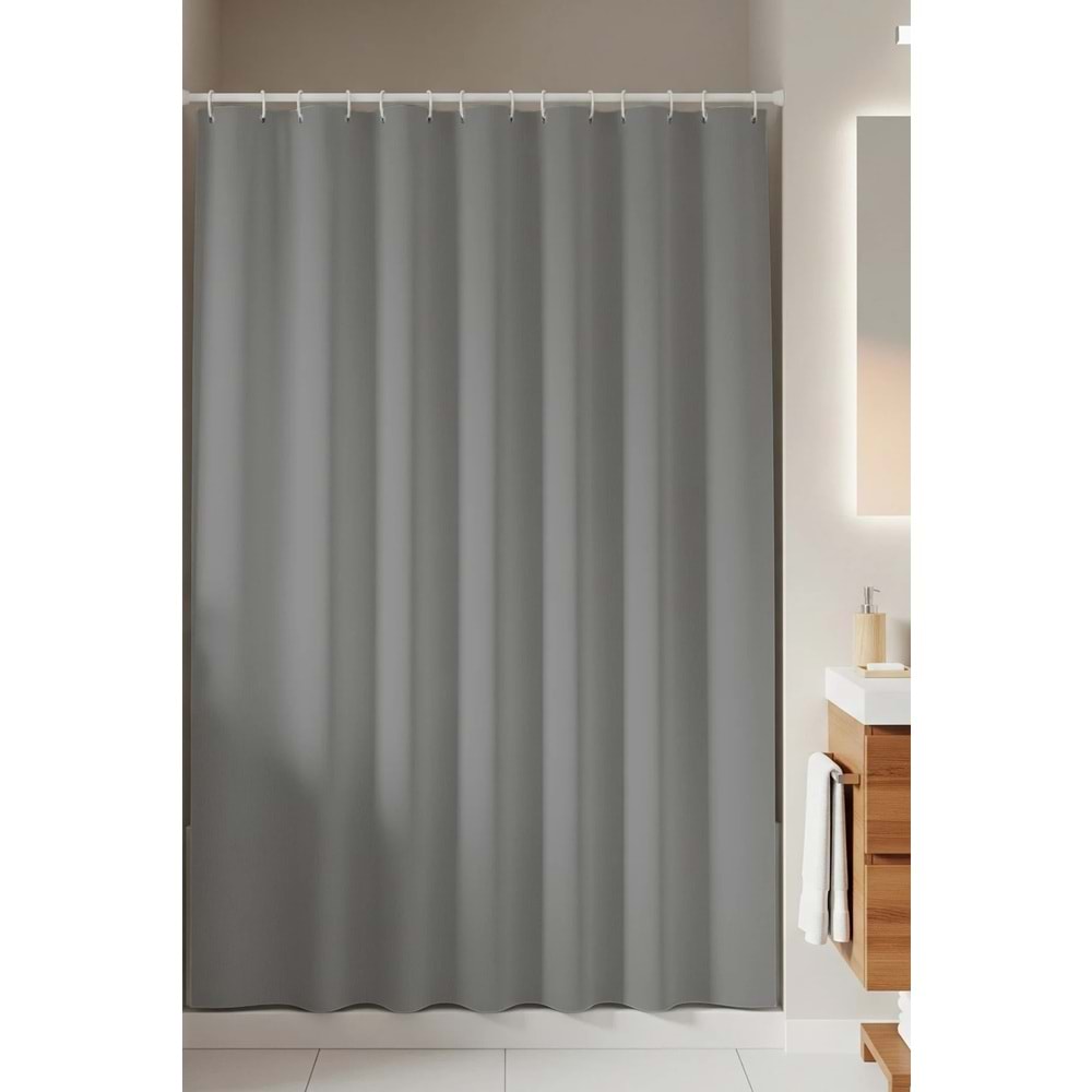 Jackline -Gri- Çift Kanatlı Banyo Duş Perdesi (2x110x200)