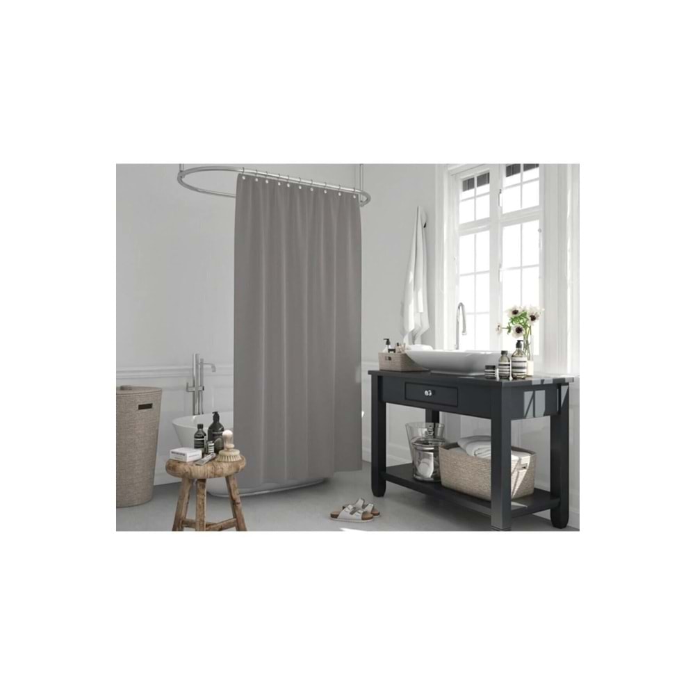 Jackline -Gri- Çift Kanatlı Banyo Duş Perdesi (2x110x200)