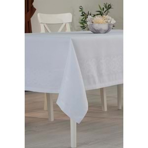 Jumbo Jakar Beyaz Sıvı Geçirmez Kumaş Pano 8-10-12 Kişilik Masa Örtüsü (160x220)