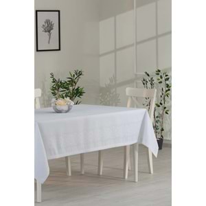 Jumbo Jakar Beyaz Sıvı Geçirmez Kumaş Pano 8-10-12 Kişilik Masa Örtüsü (160x220)