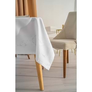 Jumbo Jakar Beyaz Sıvı Geçirmez Kumaş Pano 8-10-12 Kişilik Masa Örtüsü (160x220)