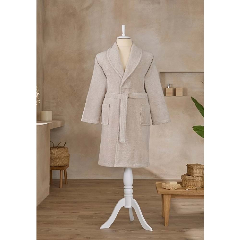 Özdilek Battal Boy Tek Bornoz Şalyaka-Classic Bej (3XL Beden) Yeni