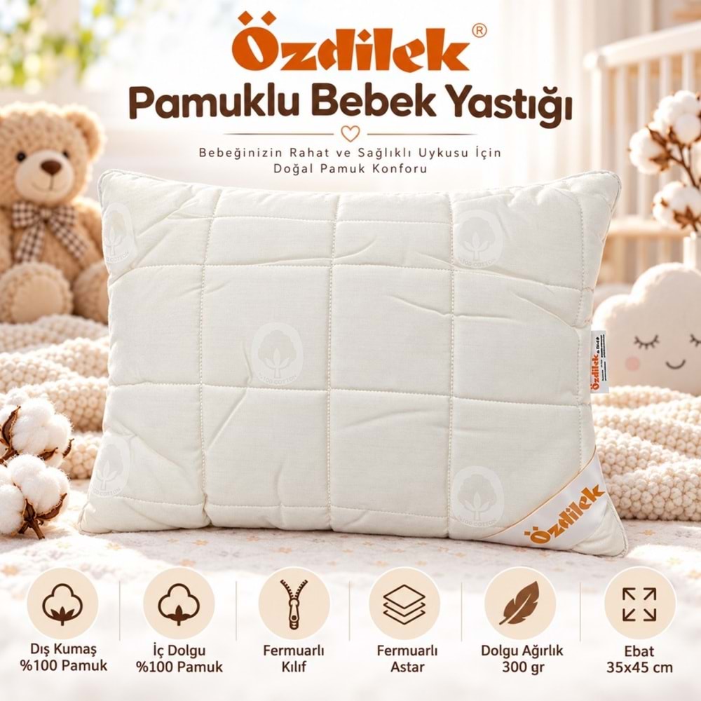 Özdilek Doğal %100 Pamuk Bebek Yastık (35x45)