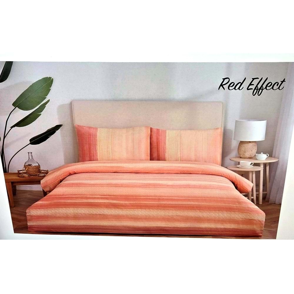 Özdilek Nev Serisi -Red Effect Pembe- Tek Kişilik Nevresim Takımı