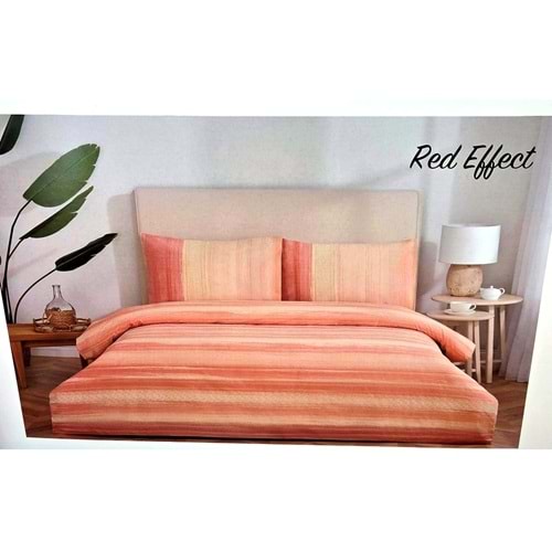 Özdilek Nev Serisi -Red Effect Pembe- Tek Kişilik Nevresim Takımı