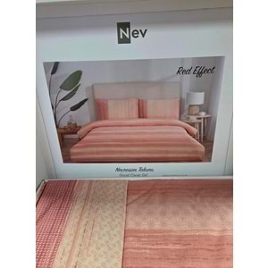 Özdilek Nev Serisi -Red Effect Pembe- Tek Kişilik Nevresim Takımı