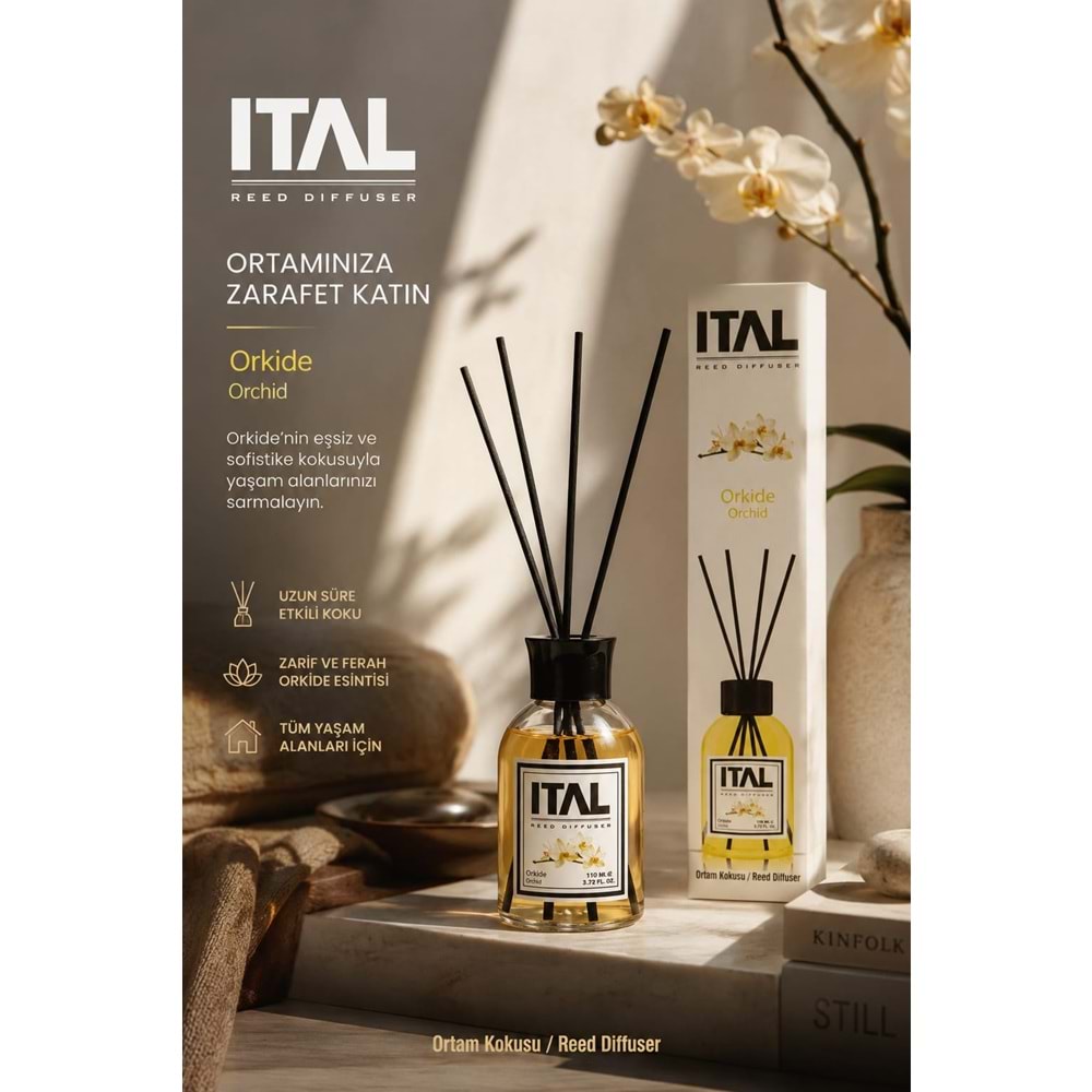 Ital Parfüm -Orkide- Çubuklu Oda Kokusu (110ml)