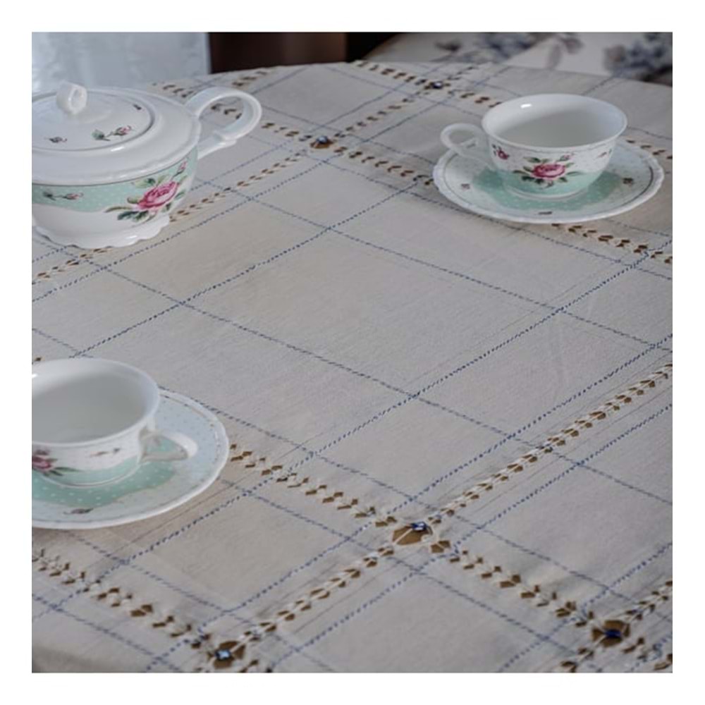 Manisa el Dokuma Pamuk Nazar Fiskos Örtüsü 90*90 CM
