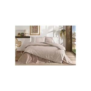 Özdilek Ranforce -Natural Line Bej- Battal Boy (King Size) Çift Kişilik Nevresim Takımı