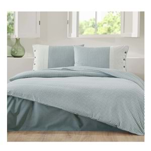 Özdilek Ranforce -Natural Line Mavi- Battal Boy (King Size) Çift Kişilik Nevresim Takımı