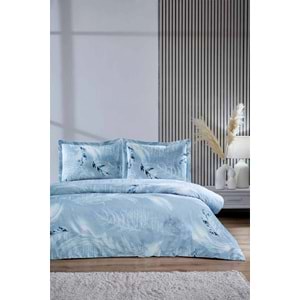 Özdilek Ranforce -Silver Snow Mavi- Battal Boy (King Size) Çift Kişilik Nevresim Takımı