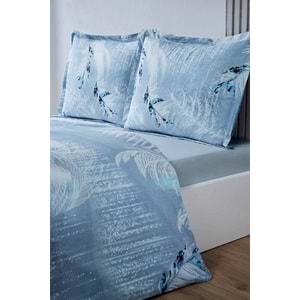 Özdilek Ranforce -Silver Snow Mavi- Battal Boy (King Size) Çift Kişilik Nevresim Takımı