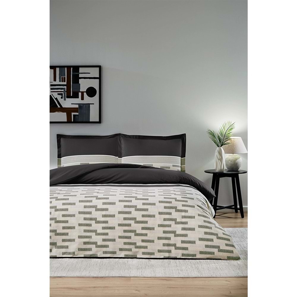 Özdilek Ranforce -Sculpted Siyah- Battal Boy (King Size) Çift Kişilik Nevresim Takımı