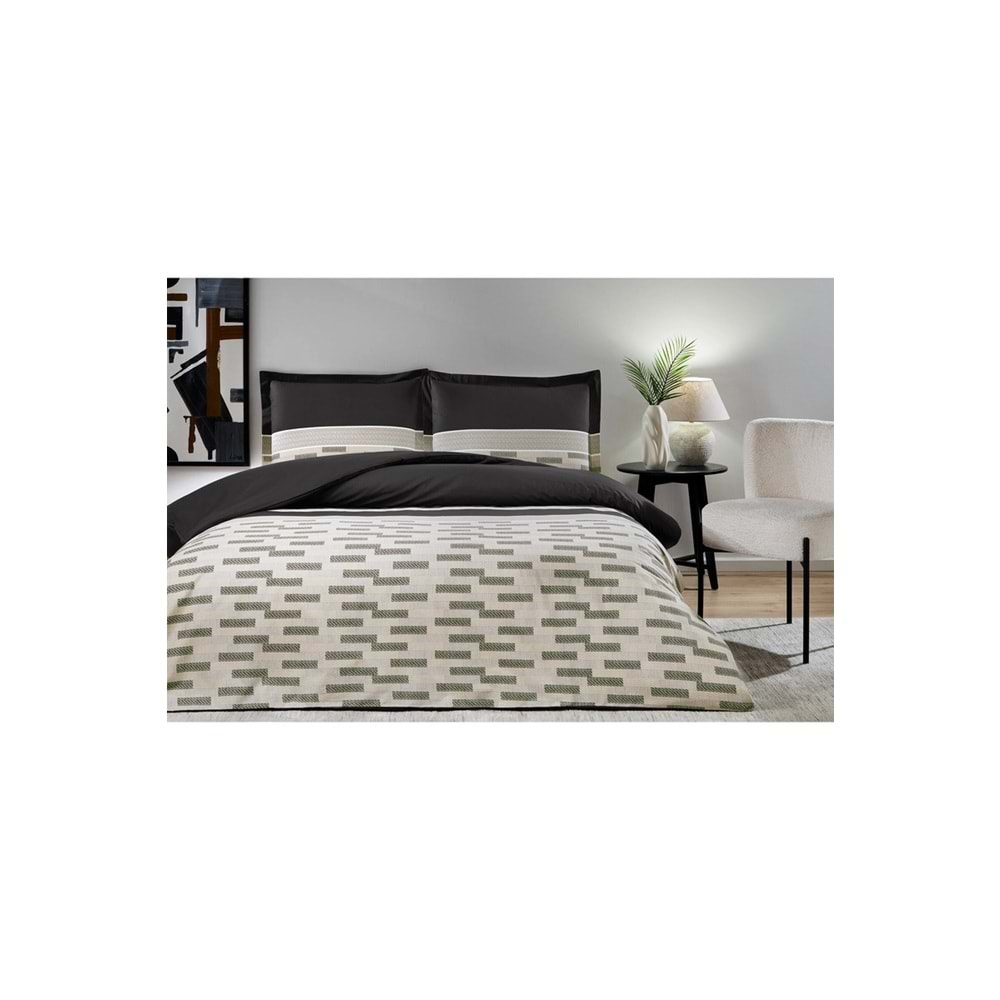 Özdilek Ranforce -Sculpted Siyah- Battal Boy (King Size) Çift Kişilik Nevresim Takımı