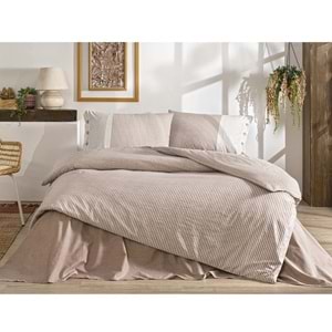 Özdilek Ranforce -Natural Line Somon- Battal Boy (King Size) Çift Kişilik Nevresim Takımı
