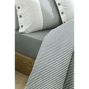 Özdilek Ranforce -Natural Line Yeşil- Battal Boy (King Size) Çift Kişilik Nevresim Takımı