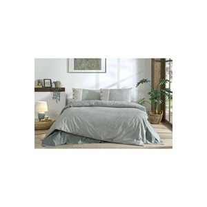 Özdilek Ranforce -Natural Line Yeşil- Battal Boy (King Size) Çift Kişilik Nevresim Takımı