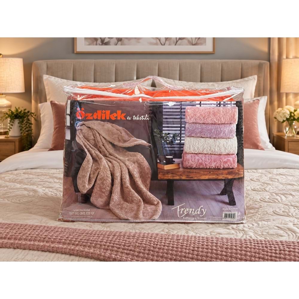 Özdilek Trendy Embos Çift Kişilik Battaniye (220x240)-Kiremit