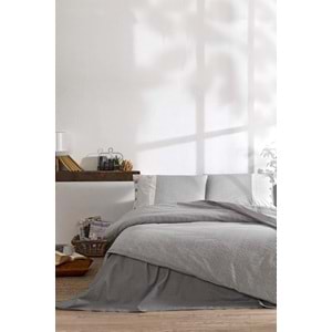 Özdilek Ranforce -Natural Line Gri- Battal Boy (King Size) Çift Kişilik Nevresim Takımı