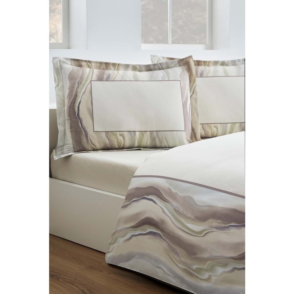 Özdilek Ranforce -Wavelet Kahve- Battal Boy (King Size) Çift Kişilik Nevresim Takımı