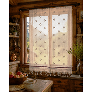 Mandaş El Dokuma Nazar Perde Bordo/ Krem 150*200 CM