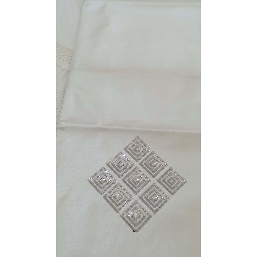Elessa Deri Pul İşlemeli Uzun Runner 40*120 KREM