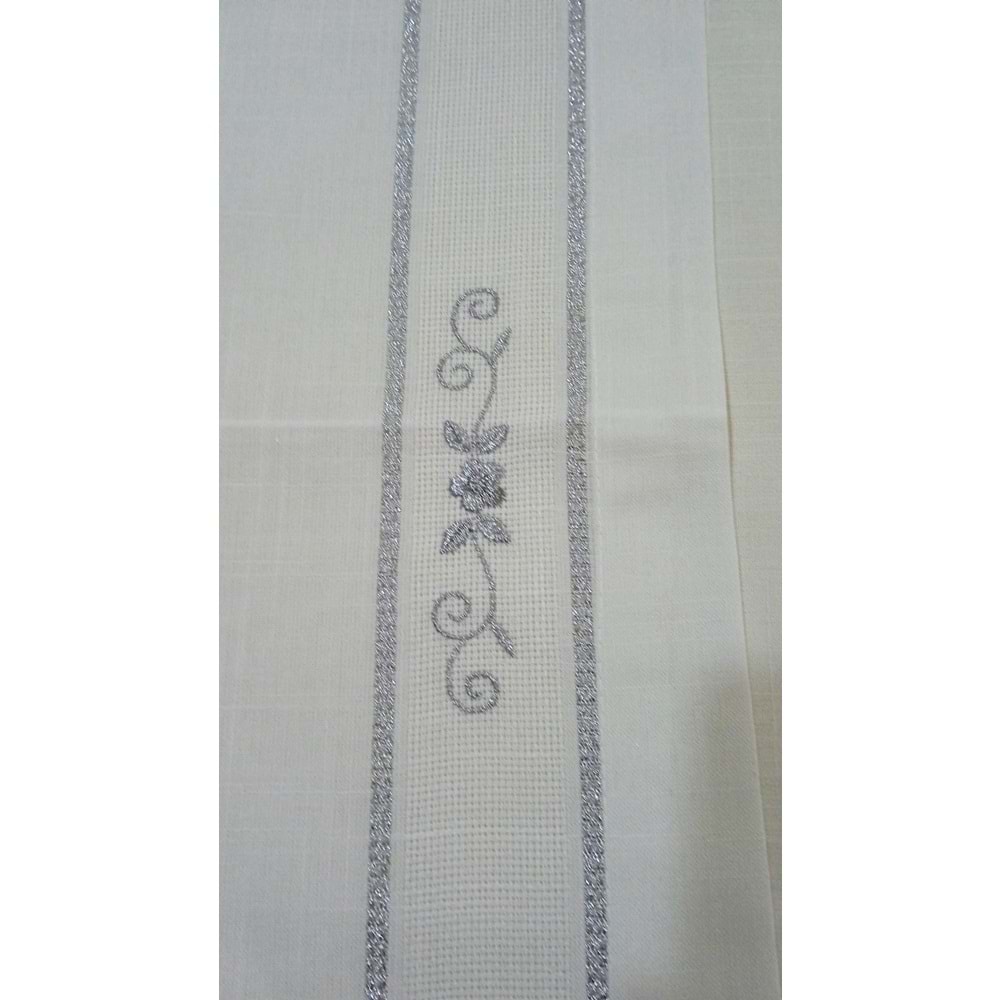 Maraş işi Green lıght Yemek Seti 10 parça krem/ simli