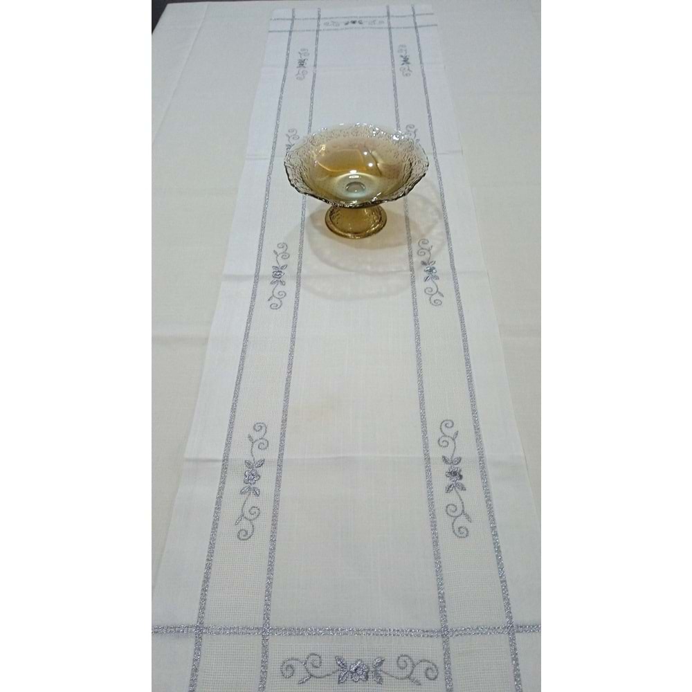 Maraş işi Green lıght Yemek Seti 10 parça krem/ simli