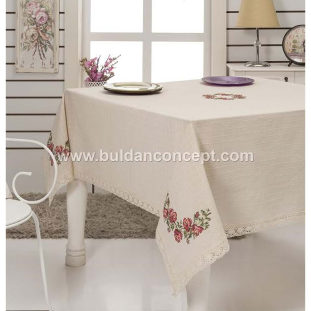 Buldan Masa Örtüsü Monika Kanaviçeli Dantelli 170x170