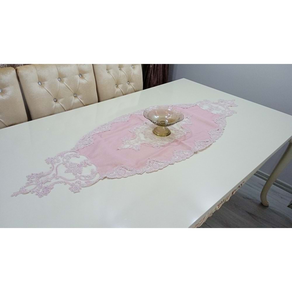 Öz Home Linen keten 5 li Salon Takımı Pembe
