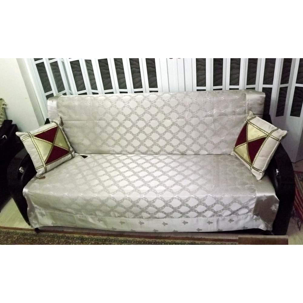 Milenyum Saraylı Lüx Maxi Çekyat Örtüsü (280x170)-Gümüş