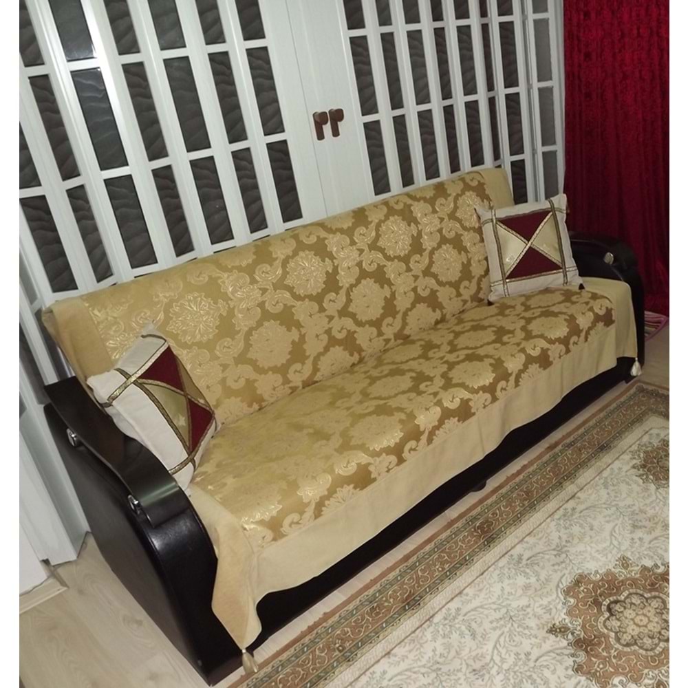 Milenyum Saraylı Lüx Maxi Çekyat Örtüsü (280x170)-Altın